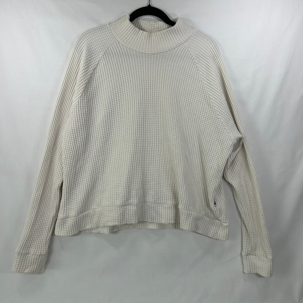 The North Face Cream Waffle Thermal Knit Mock Neck Sweater Size XL